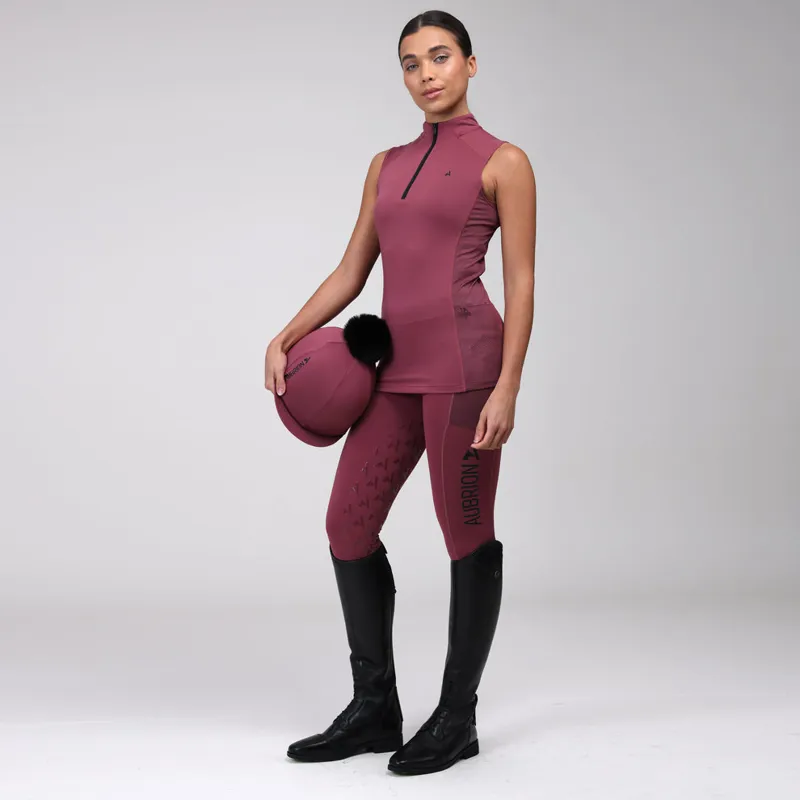 Aubrion React Sleeveless Base Layer in Mauve-2